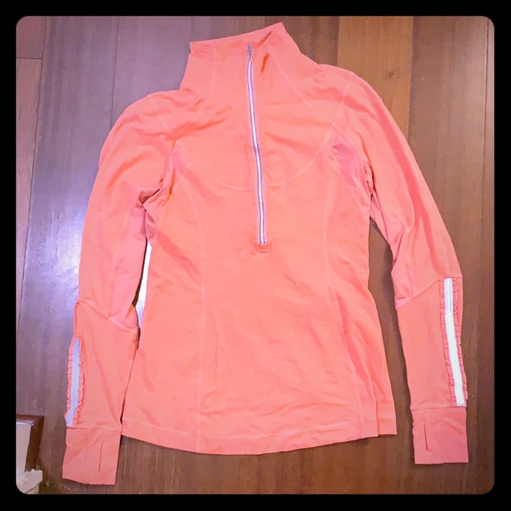1/4 zip lululemon coral athletic top